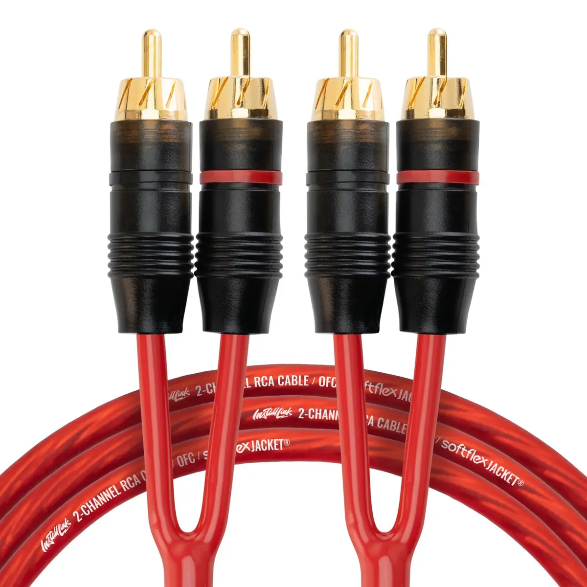Install Link RCA Audio Cable (12 Feet) 2-Male, Stereo & Subwoofer OFC | 3.65m, High-Grade Copper - main product image