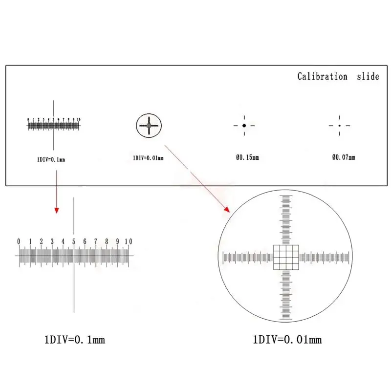 WintopScope Microscope Stage Micrometer Slide 25mm x 75mm | Precise Optical Glass Calibration Tool - view 3