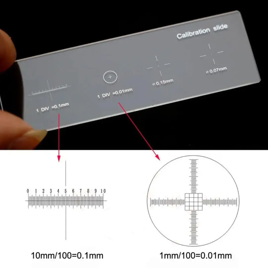 WintopScope Microscope Stage Micrometer Slide 25mm x 75mm | Precise Optical Glass Calibration Tool - view 4