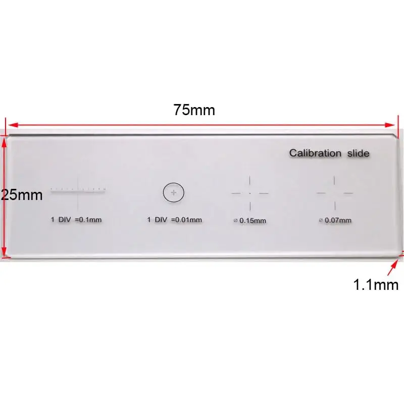 WintopScope Microscope Stage Micrometer Slide 25mm x 75mm | Precise Optical Glass Calibration Tool - view 5