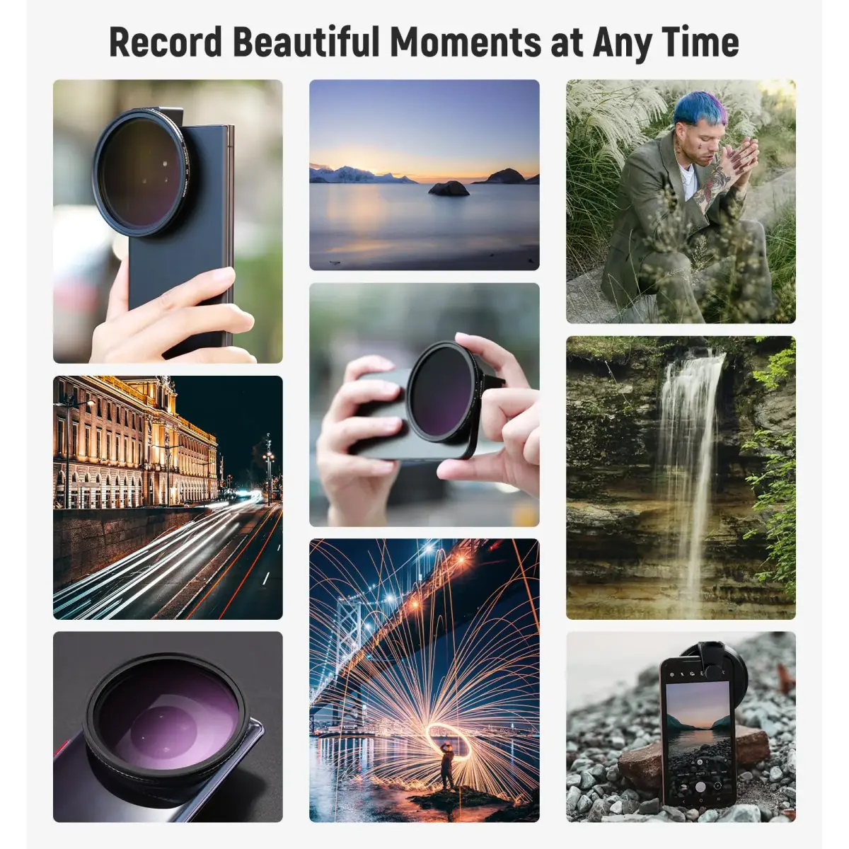 NEEWER 67mm Variable ND2-ND32 Phone Lens Filter Kit with Cold Shoe Clip | 1 to 5 Stops Light Reduction - view 8