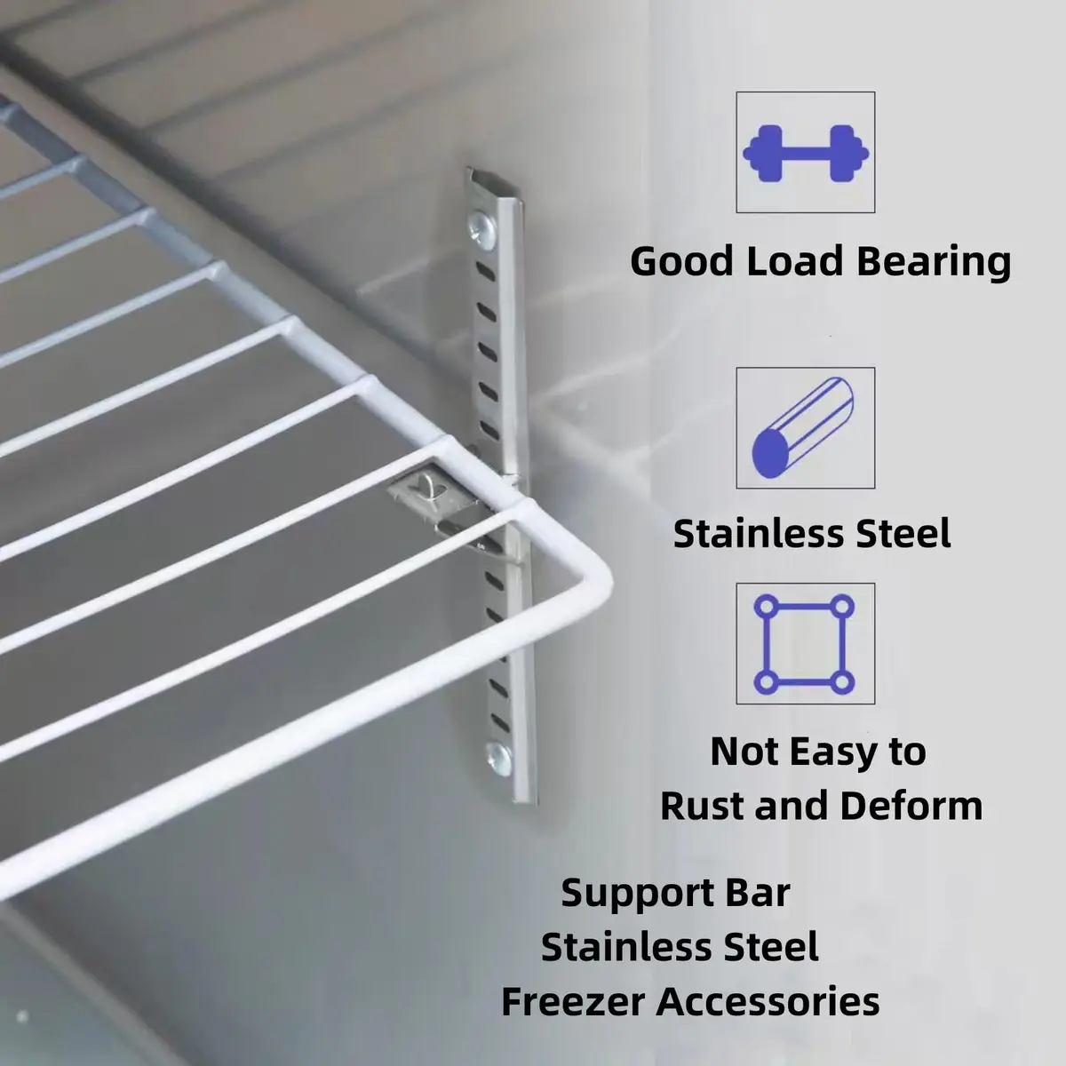 LOONGYOON 30 Pack Freezer Shelf Clips 28mm (1.10") | Stainless Steel Fridge Cooler Shelf Support Clips - view 5