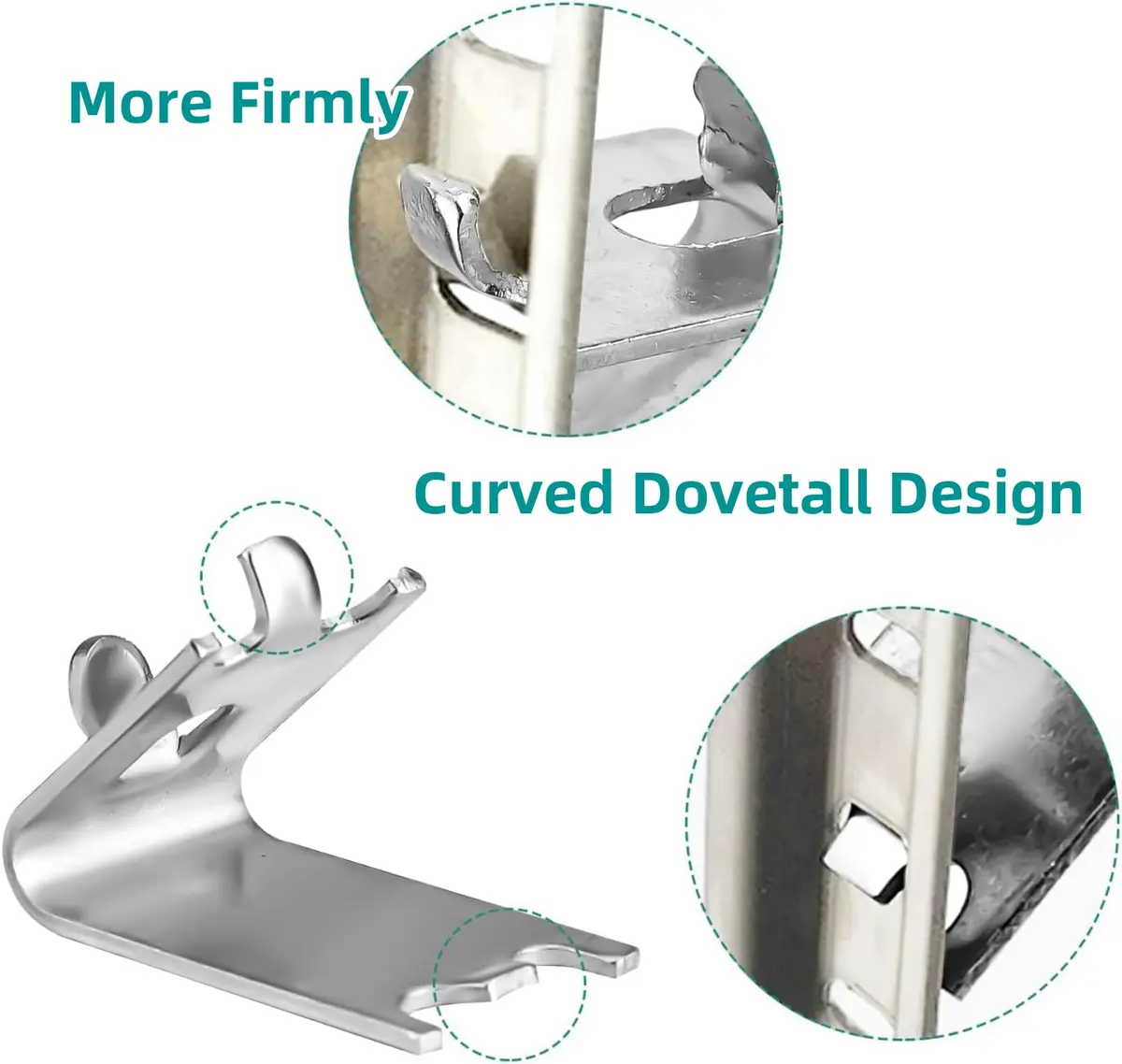 LOONGYOON 30 Pack Freezer Shelf Clips 28mm (1.10") | Stainless Steel Fridge Cooler Shelf Support Clips - view 3