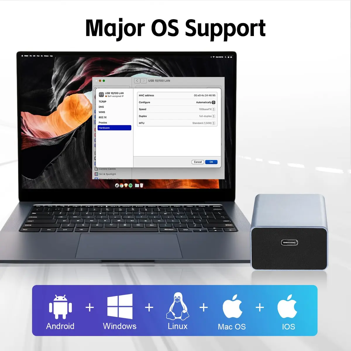 MokerLink PoE to Type-C Converter 100Mbps | 5V/3A or 9V/2.22A PD Output with Ethernet - view 6