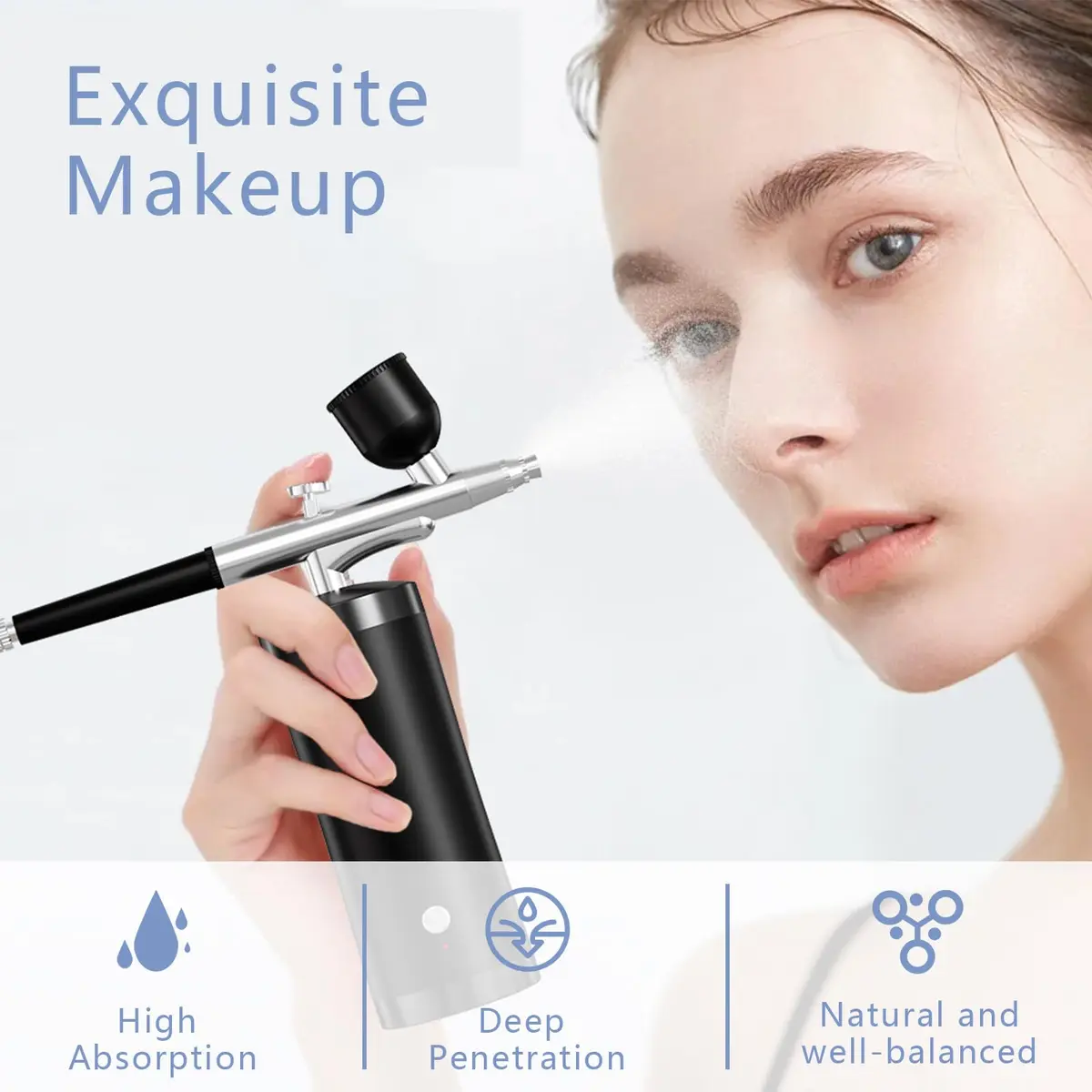 crpen Airbrush Kit with Compressor 48PSI | Rechargeable Cordless 0.3mm Nozzle for Art, Nails, Cake, Makeup (Black) | US Import - view 7