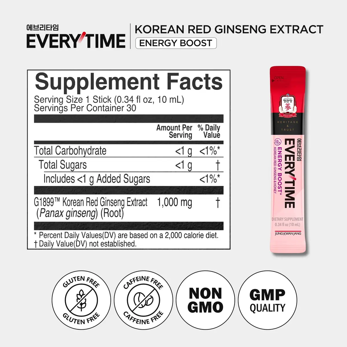 JUNG KWAN JANG Everytime Energy Boost Korean Red Ginseng & Honey 30 Sticks | Supports Energy & Memory - view 7