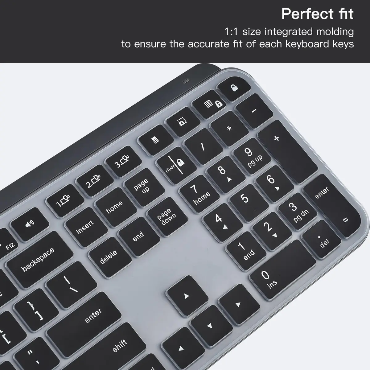 DAMMOMKO Keyboard Cover Skin for Logitech MX Keys S & MX Keys Wireless Keyboard | Ultra Thin Silicone - view 5