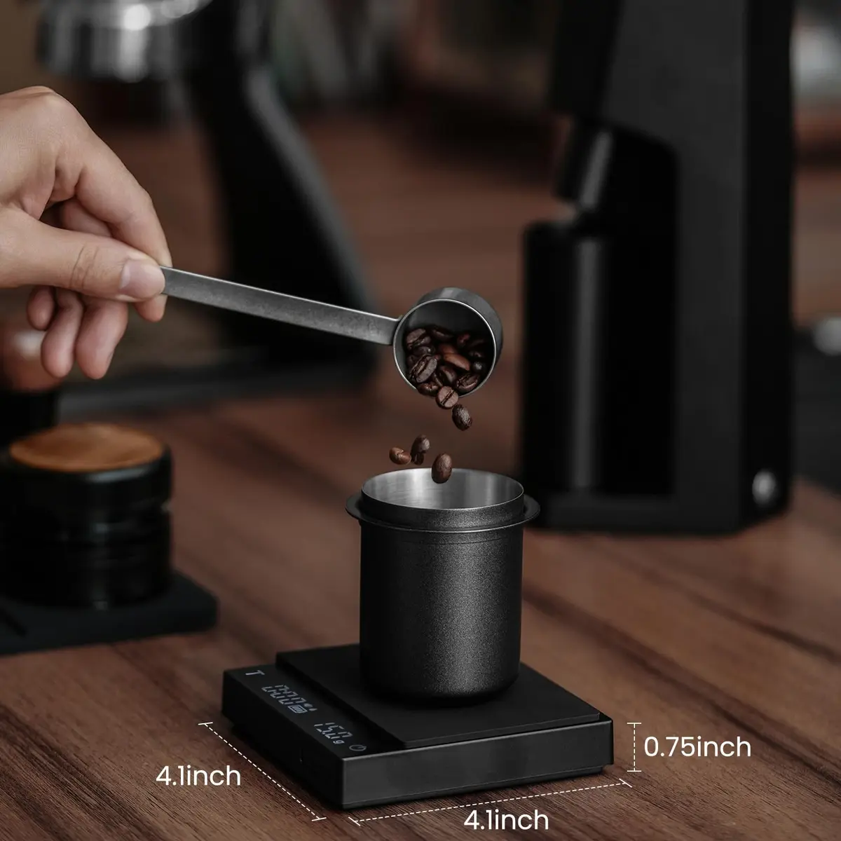 MHW-3BOMBER Mini Coffee Scale with Timer, Rechargeable Espresso Scale 2kg (4.4lb) | Gravity Sensing, 0.1g Precision for Pour-Over - view 6