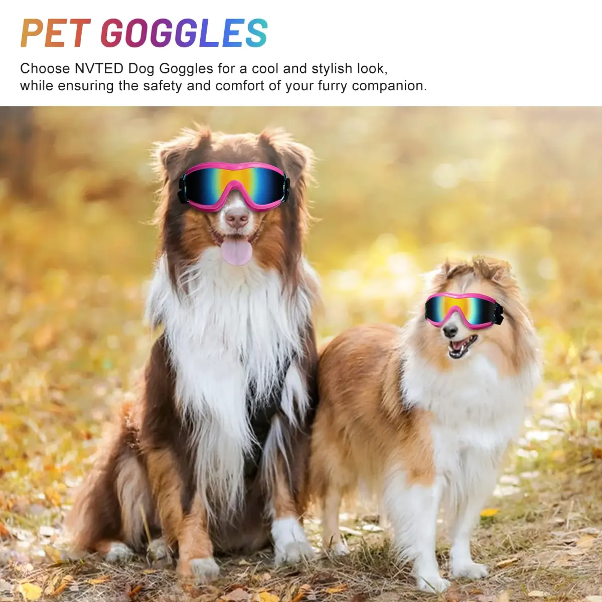 NVTED Pink Dog Sunglasses Goggles for Medium Large Dogs | UV Wind Protection - view 5