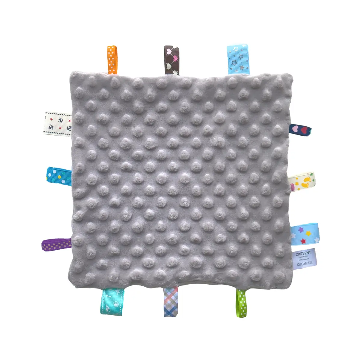CREVENT Baby Security Blanket 10"X10" | Soft Minky Sensory Comforter for Newborns & Infants - view 2