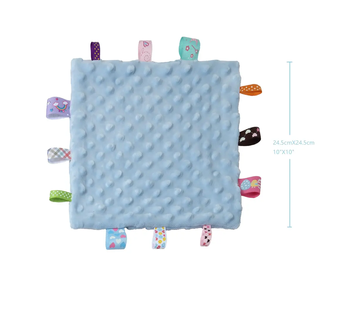 CREVENT Baby Security Blanket 10"X10" | Soft Minky Sensory Comforter for Newborns & Infants - view 3