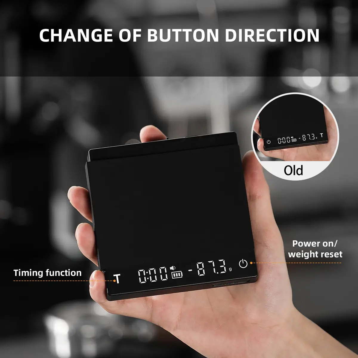 MHW-3BOMBER Black 0.1g Espresso Scale with Timer & Rechargeable Battery | 2000g Capacity - view 2