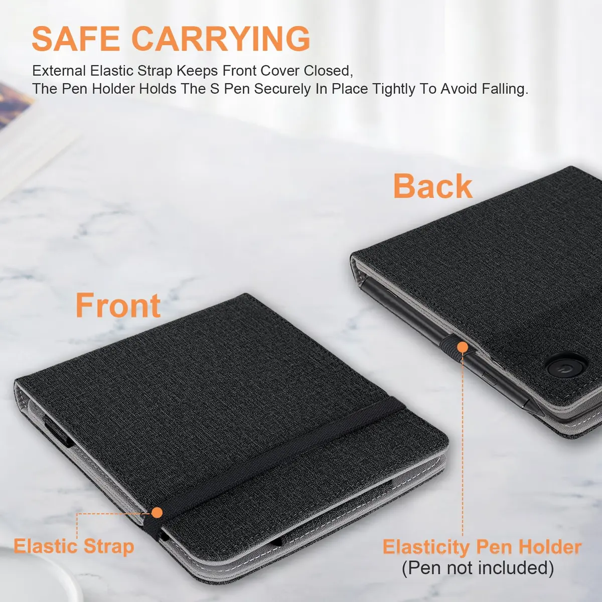 Vakarey Kobo Libra Colour Case with Pen Holder | Sleep Cover with Multi-Angle Support & Hand Strap (7 Inch, Black) - view 2