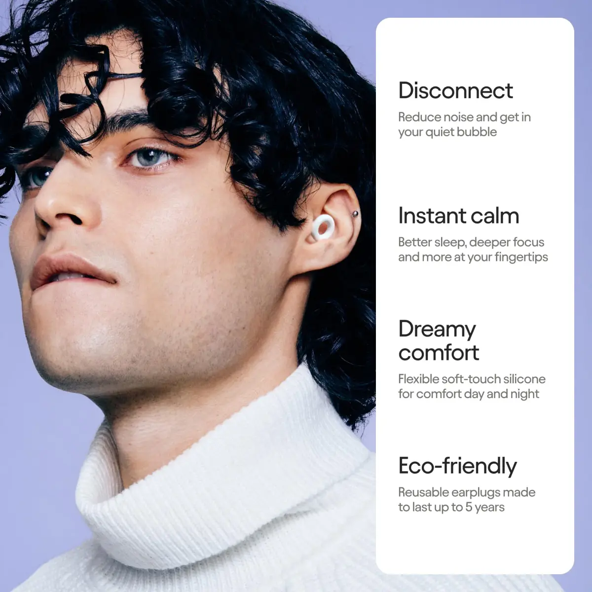 Loop Quiet 2 Ear Plugs - 24dB SNR Noise Reduction, Reusable Silicone Hearing Protection | Comfortable Fit for Sleep & Focus - view 2