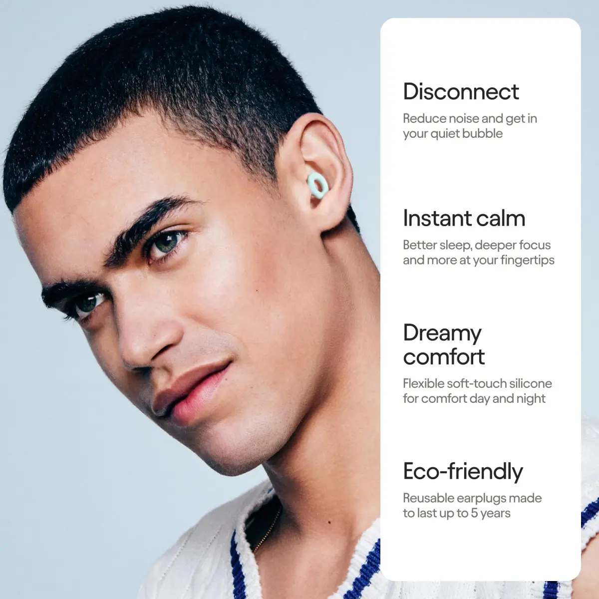 Loop Quiet 2 Ear Plugs Mint | 24dB SNR Noise Reduction, Reusable Silicone for Sleep & Focus - view 2