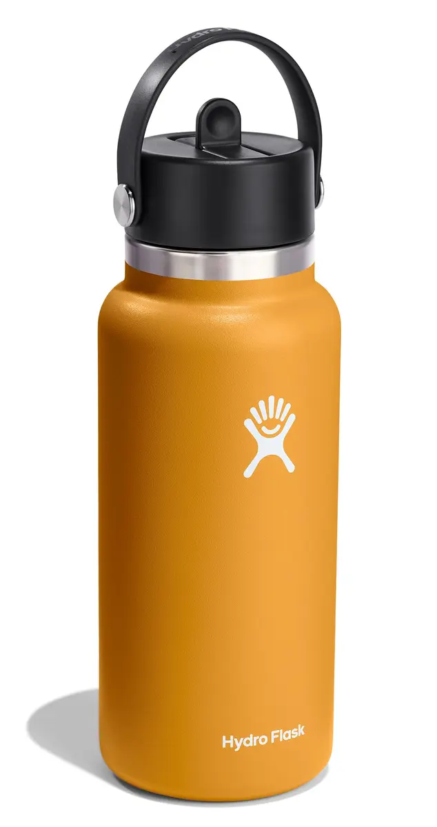 Hydro Flask Water Bottle - Insulated Stainless Steel - Wide Straw Lid, Leakproof, 32 Oz in Fossil Brown - view 2