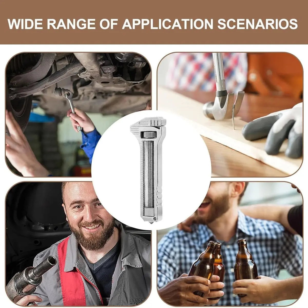 ORLUK Compact Titanium Multitool - Mini Wrench, Bottle Opener, Caliper, 2Pcs | Portable & Multifunctional - view 4