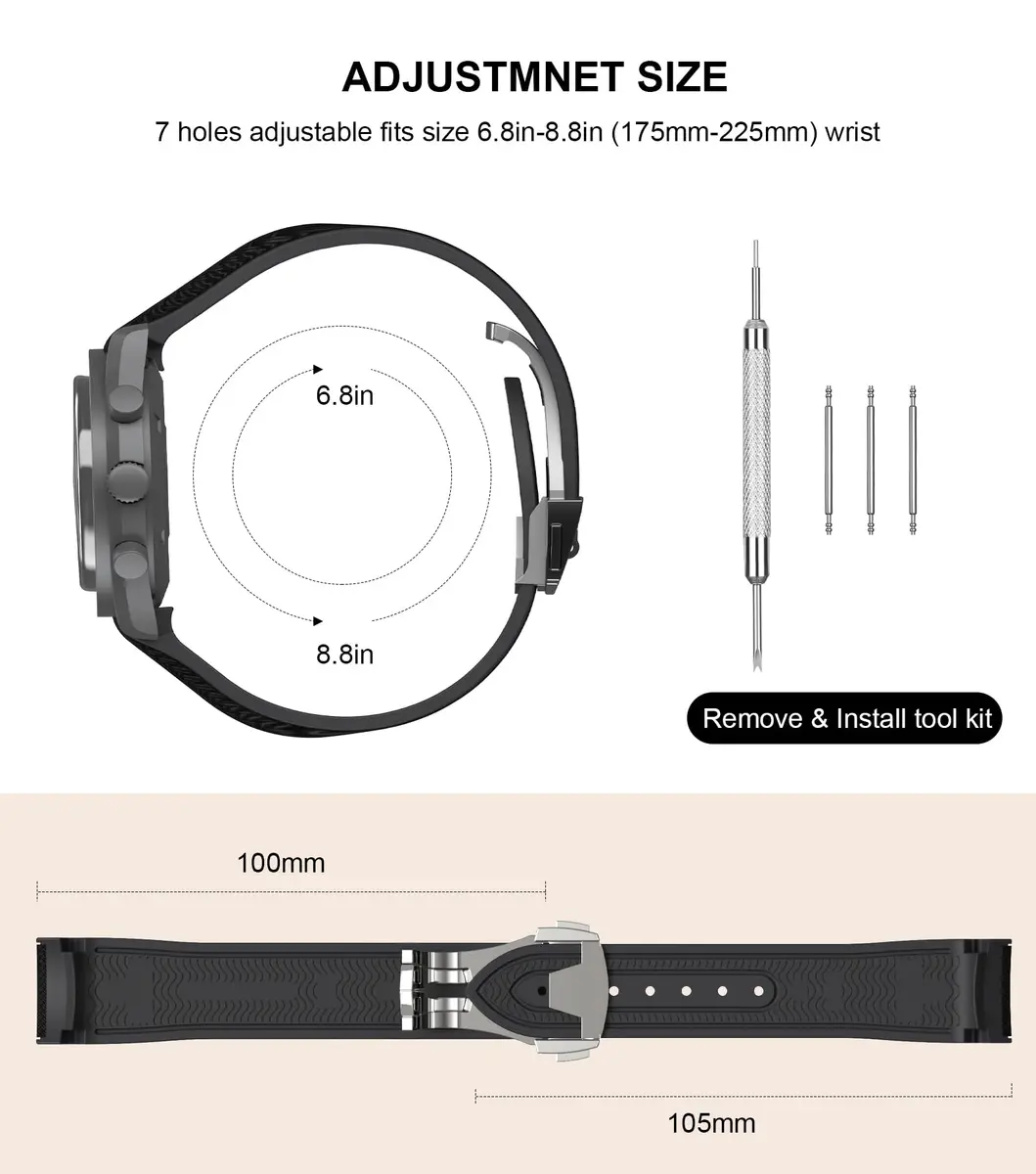 REBANDACE Watch Strap for Omega x MoonSpeedmaster 20mm Navy | Curved No Gap Replacement - view 6