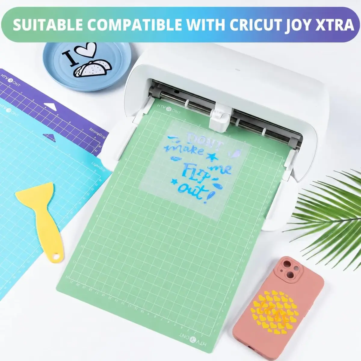 HTVRONT Cutting Mats for Cricut Joy Xtra, 3 Pack (8.5x12in / 21.6x30.5cm) | Standard, Light, Strong Grip Adhesives - view 7