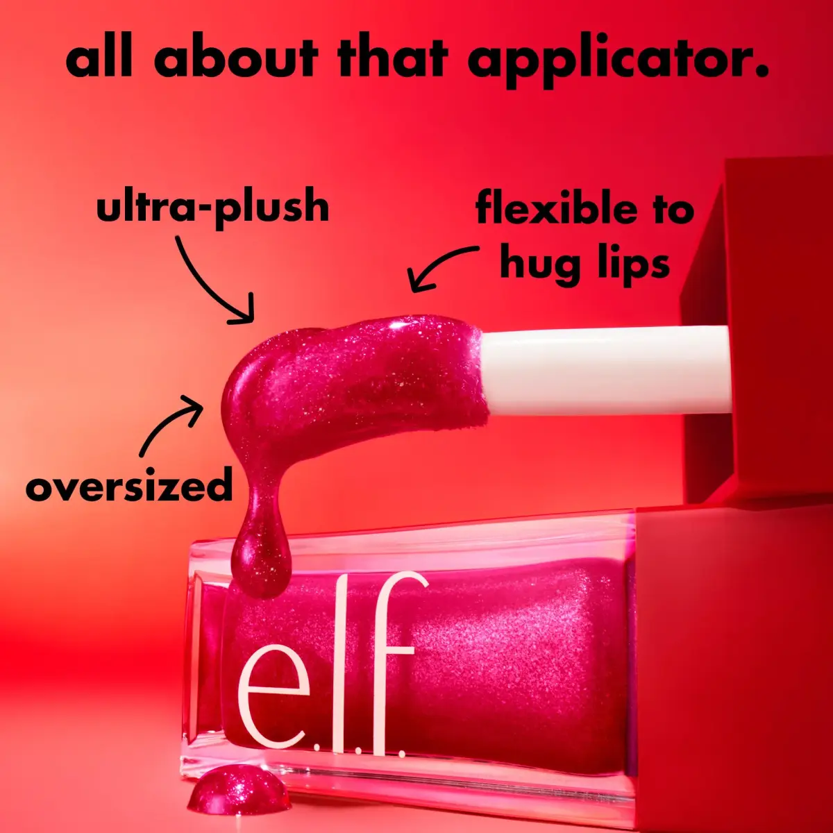 e.l.f. Jelly Pop Glow Reviver Lip Oil, Watermelon Pink 0.25 Fl Oz (7.4 ml) | Vegan & Cruelty-Free - view 3