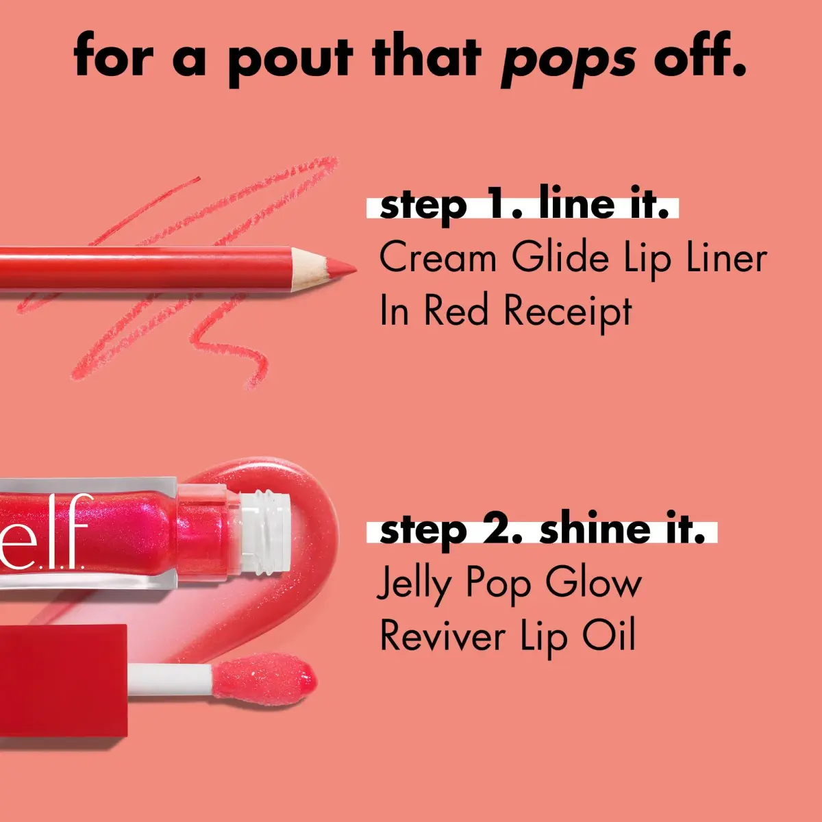 e.l.f. Jelly Pop Glow Reviver Lip Oil, Watermelon Pink 0.25 Fl Oz (7.4 ml) | Vegan & Cruelty-Free - view 4