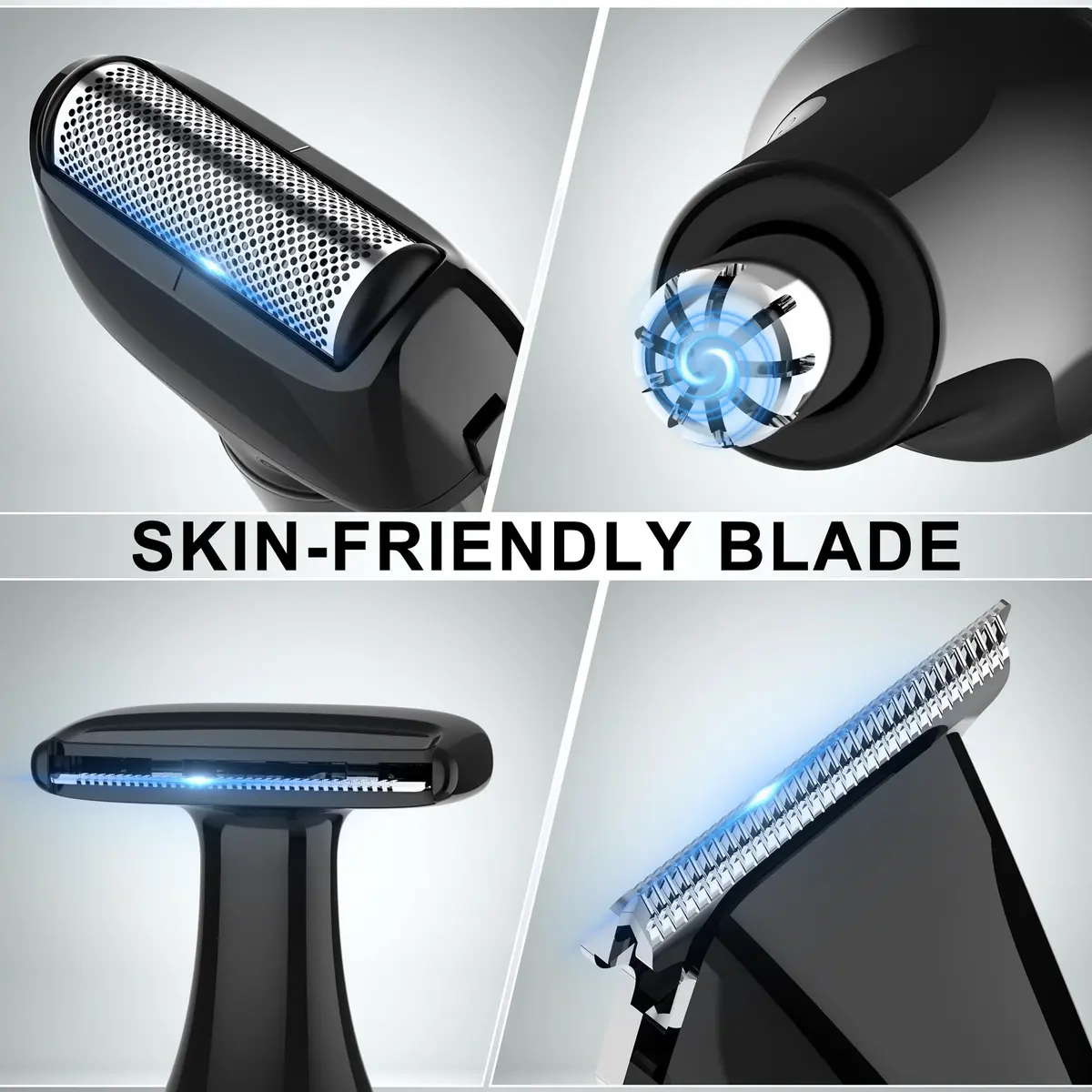Hatteker Electric Back Shaver 4-in-1 Kit | Waterproof Cordless Body Groomer with LED Display (180-225mm, Black) - view 2