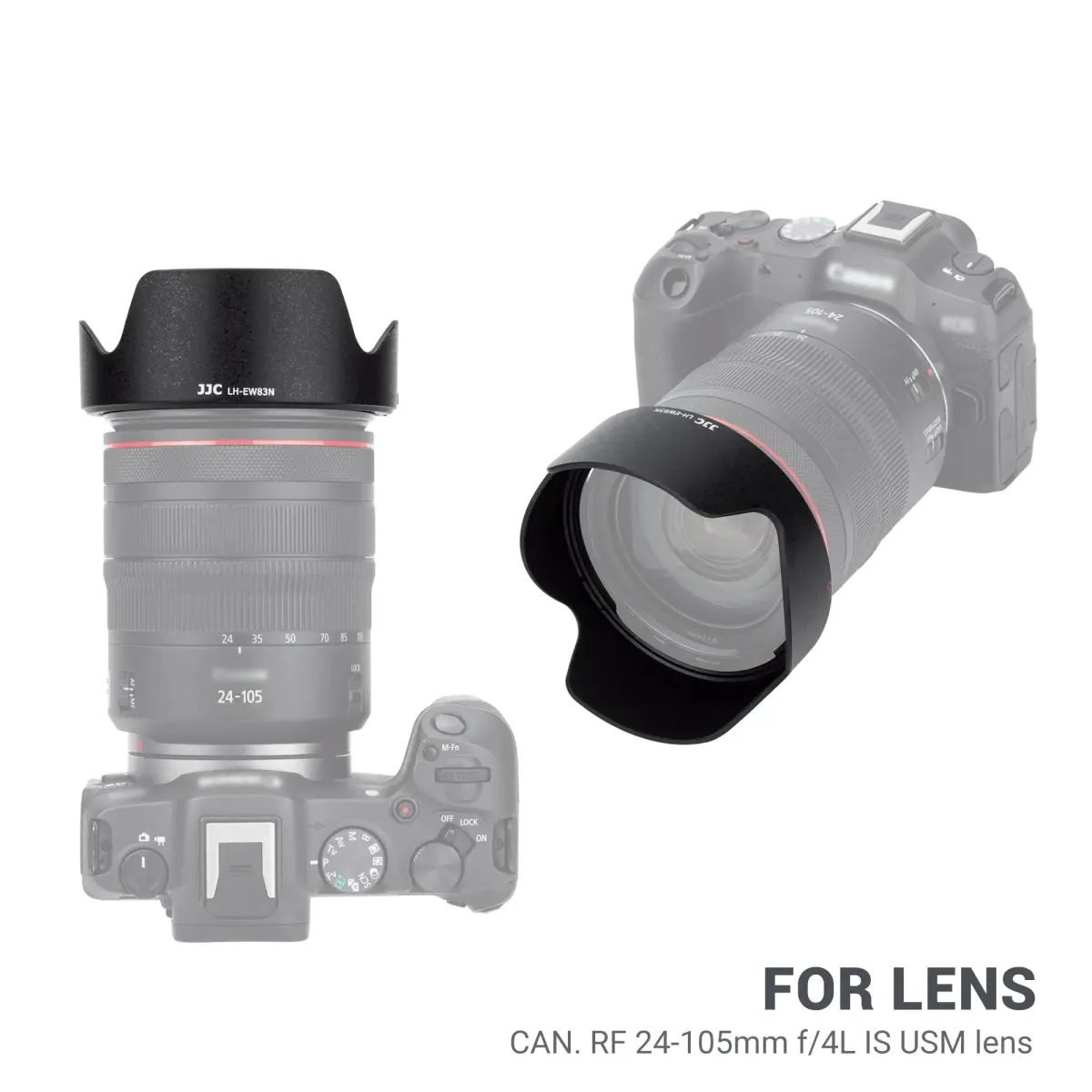JJC Lens Hood for Canon RF 24-105mm f/4L IS USM Lens, Replaces EW-83N | Supports 77mm Filter & Cap, Anti-Flare, Compact Storage - view 2