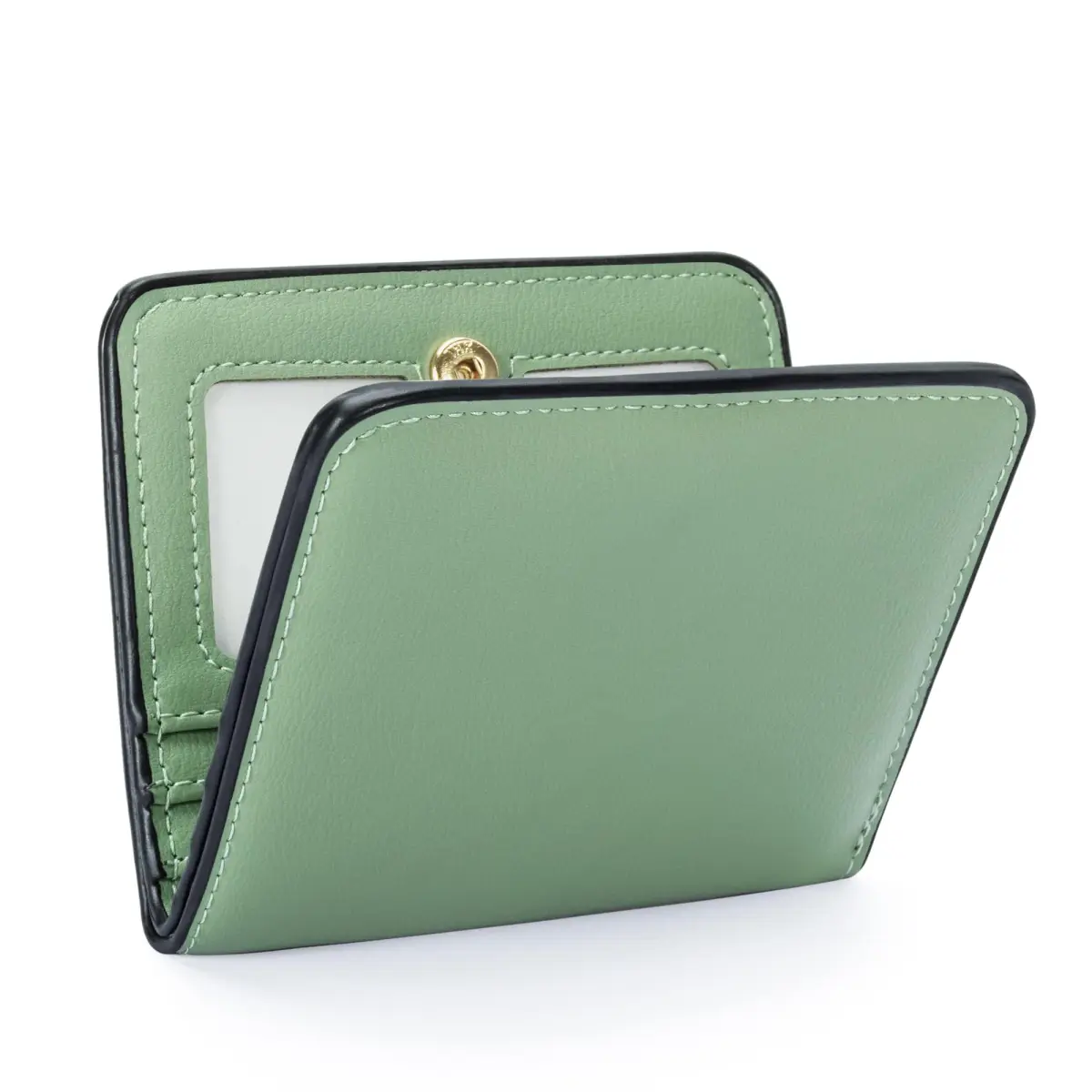 Toughergun Women's Slim Leather Wallet - Matcha Green | RFID Protection, Compact Bifold Mini Purse - view 3