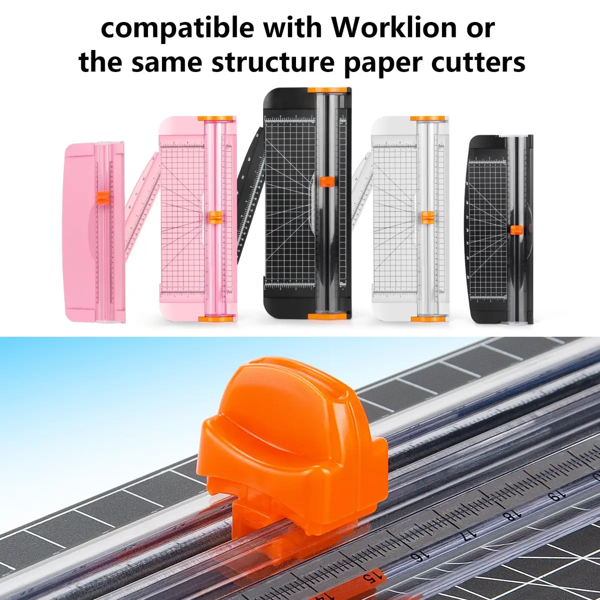 WORKLION Paper Cutter Replacement Blade for Paper, Cardstock, Photo, Vinyl | Safeguard Design, 6 Pack - view 4