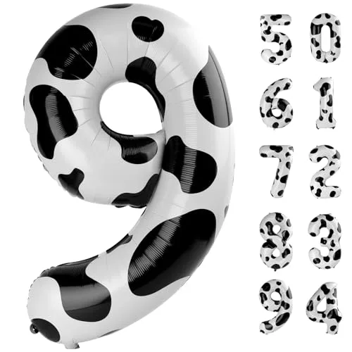 IWERP Cow Print Number 7 Balloon 40 Inch | Festive Farm Animal Party Decor - main product image