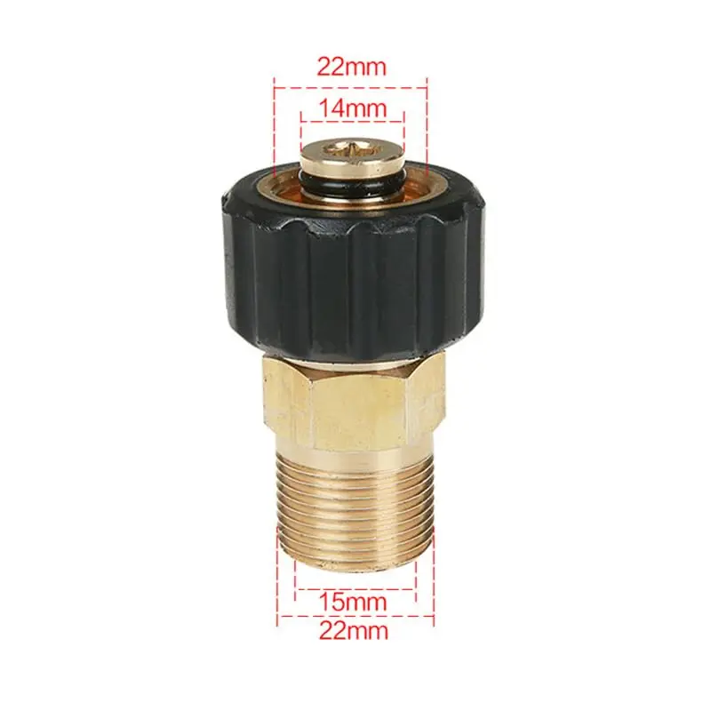 YAFIYGI Pressure Washer Adapter M22 15mm to 14mm | Heavy-Duty Brass, 4500 PSI, Quick Connect - view 4