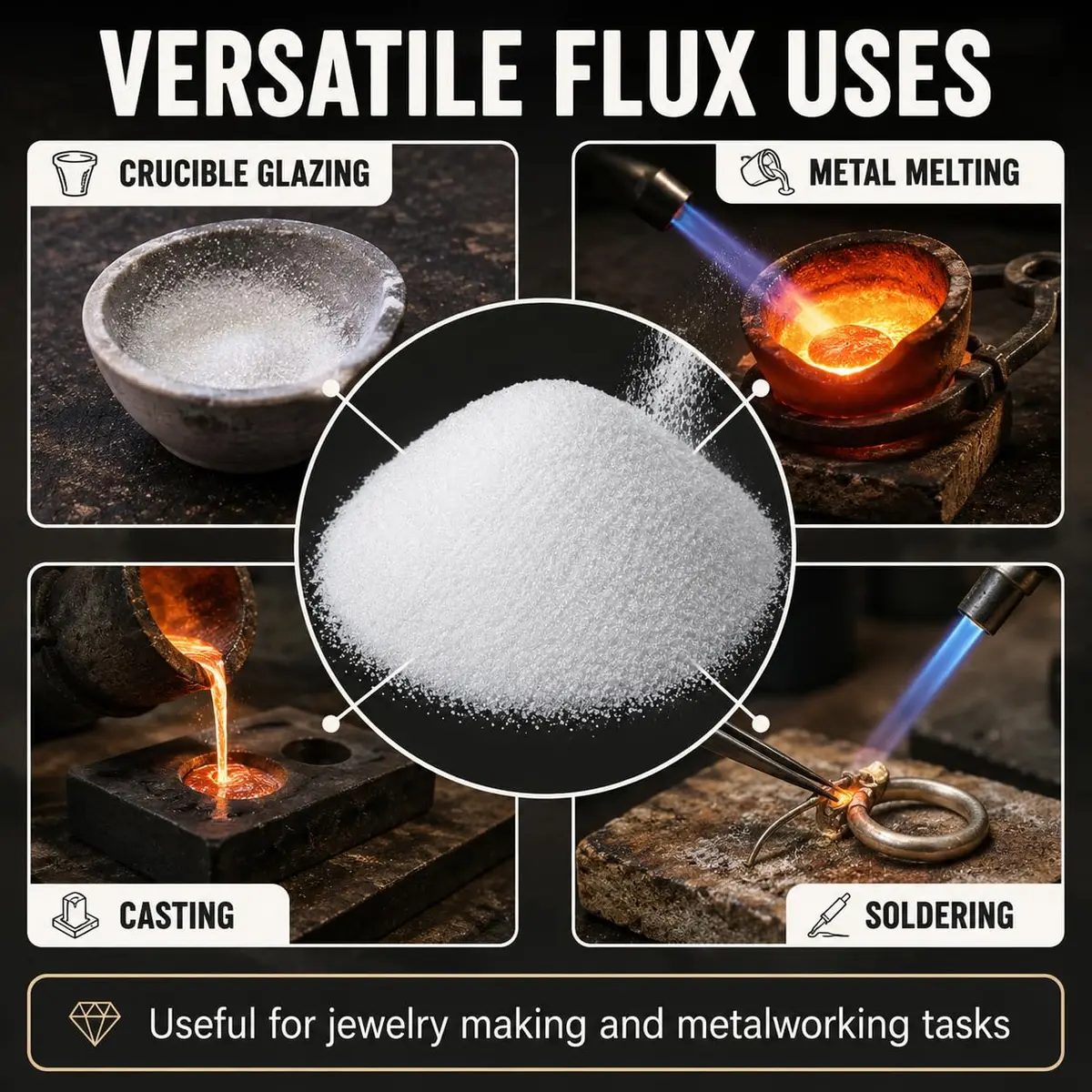 MAQIHAN Borax Flux 7.4oz | Metal Melting & Jewelry Casting Flux for Professionals - view 5