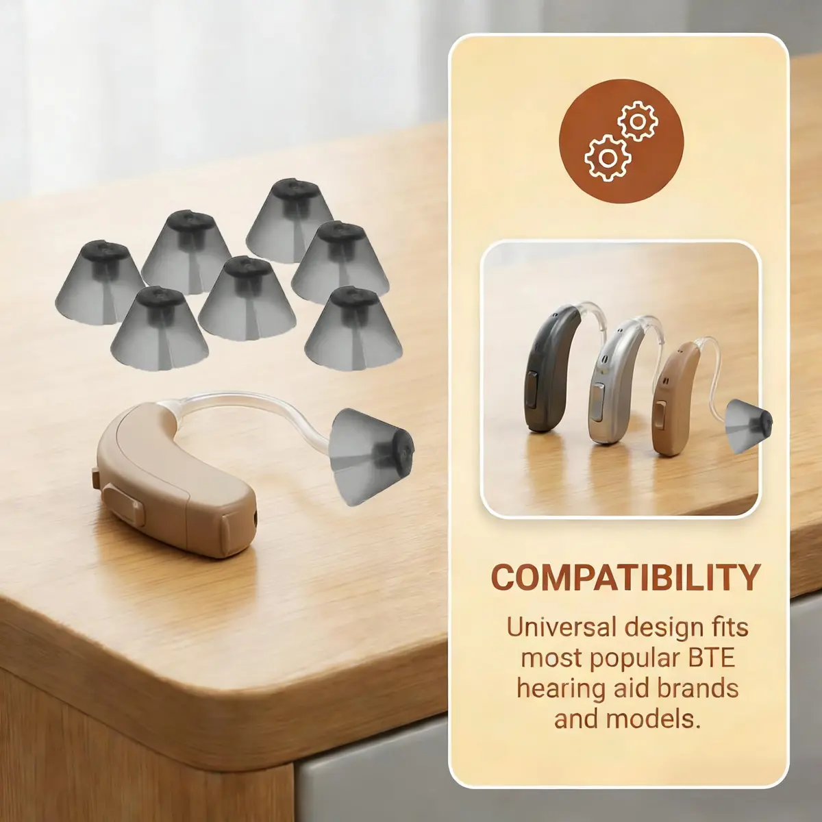 YAFIYGI Hearing Aid Ear Tips 10 Count | Universal Silicone Tulip Domes for Open Air Fit - view 7