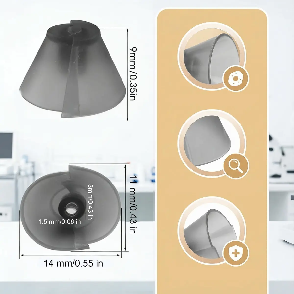 YAFIYGI Hearing Aid Ear Tips 10 Count | Universal Silicone Tulip Domes for Open Air Fit - view 2