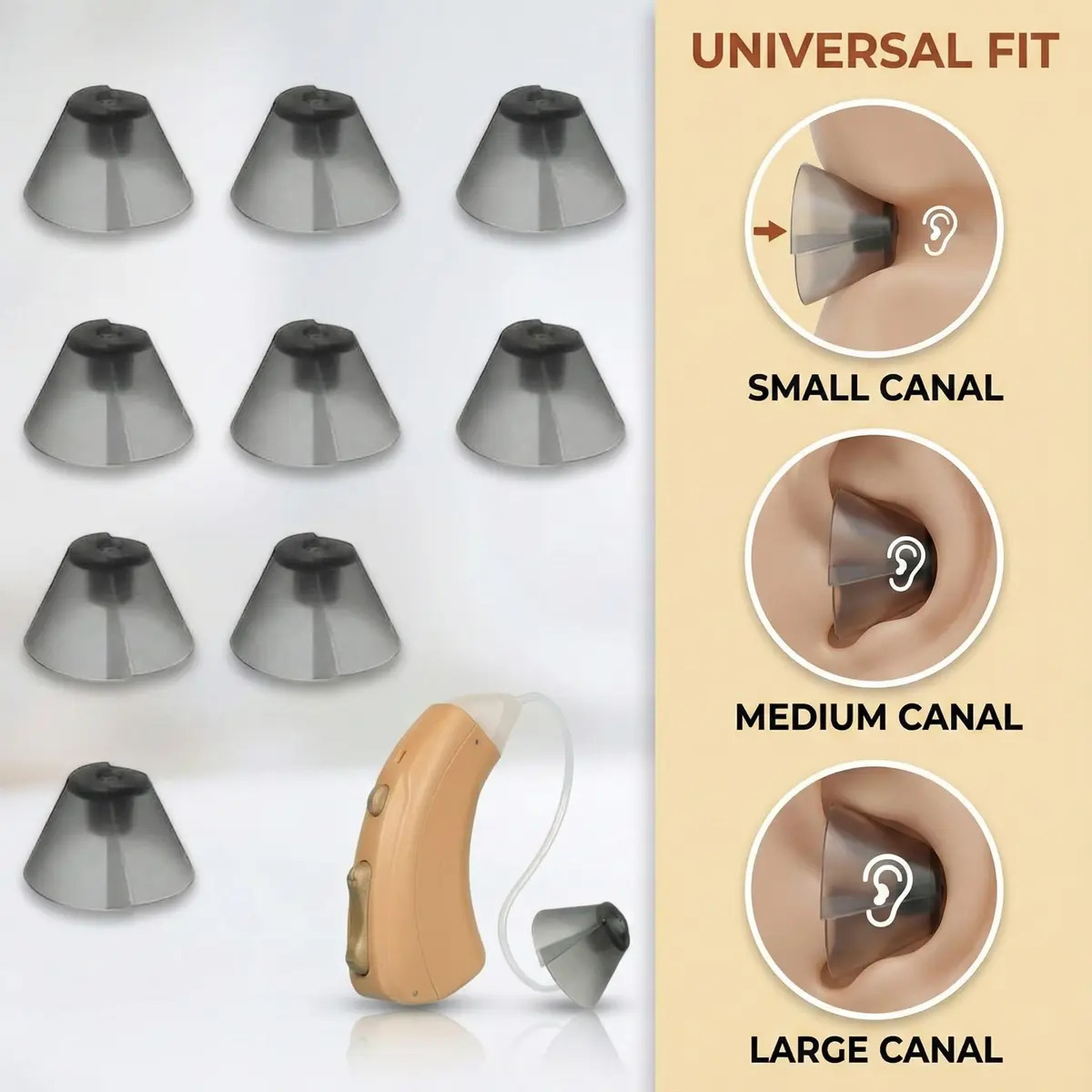 YAFIYGI Hearing Aid Ear Tips 10 Count | Universal Silicone Tulip Domes for Open Air Fit - view 4