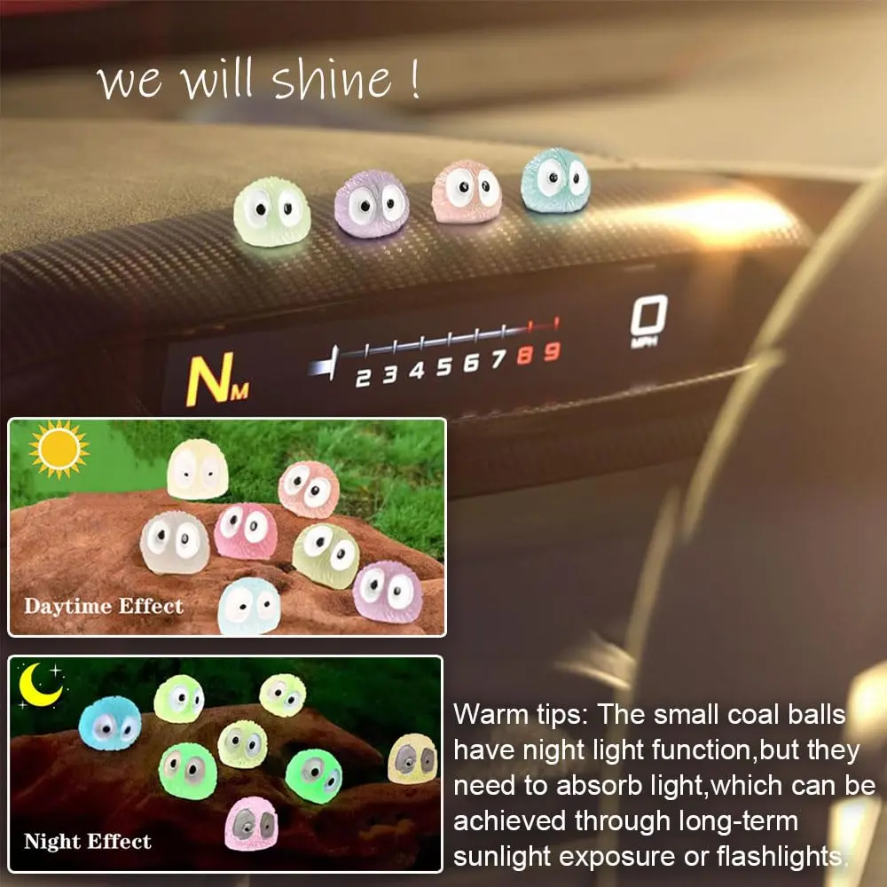 Ygapuzi 21Pcs Cute Soot Sprites Car Rearview Mirror Accessories 1*1cm Resin Tiny Decor for Car & Home - view 2