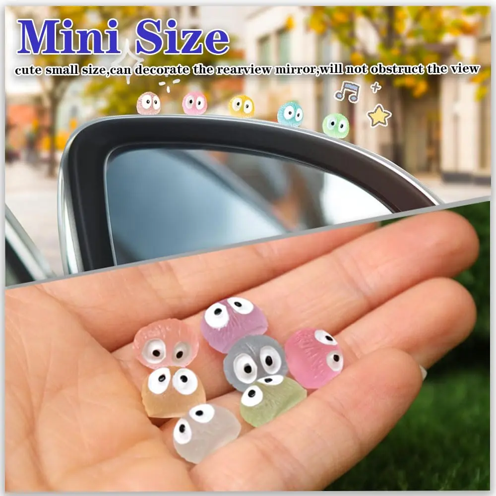 Ygapuzi 21Pcs Cute Soot Sprites Car Rearview Mirror Accessories 1*1cm Resin Tiny Decor for Car & Home - view 3