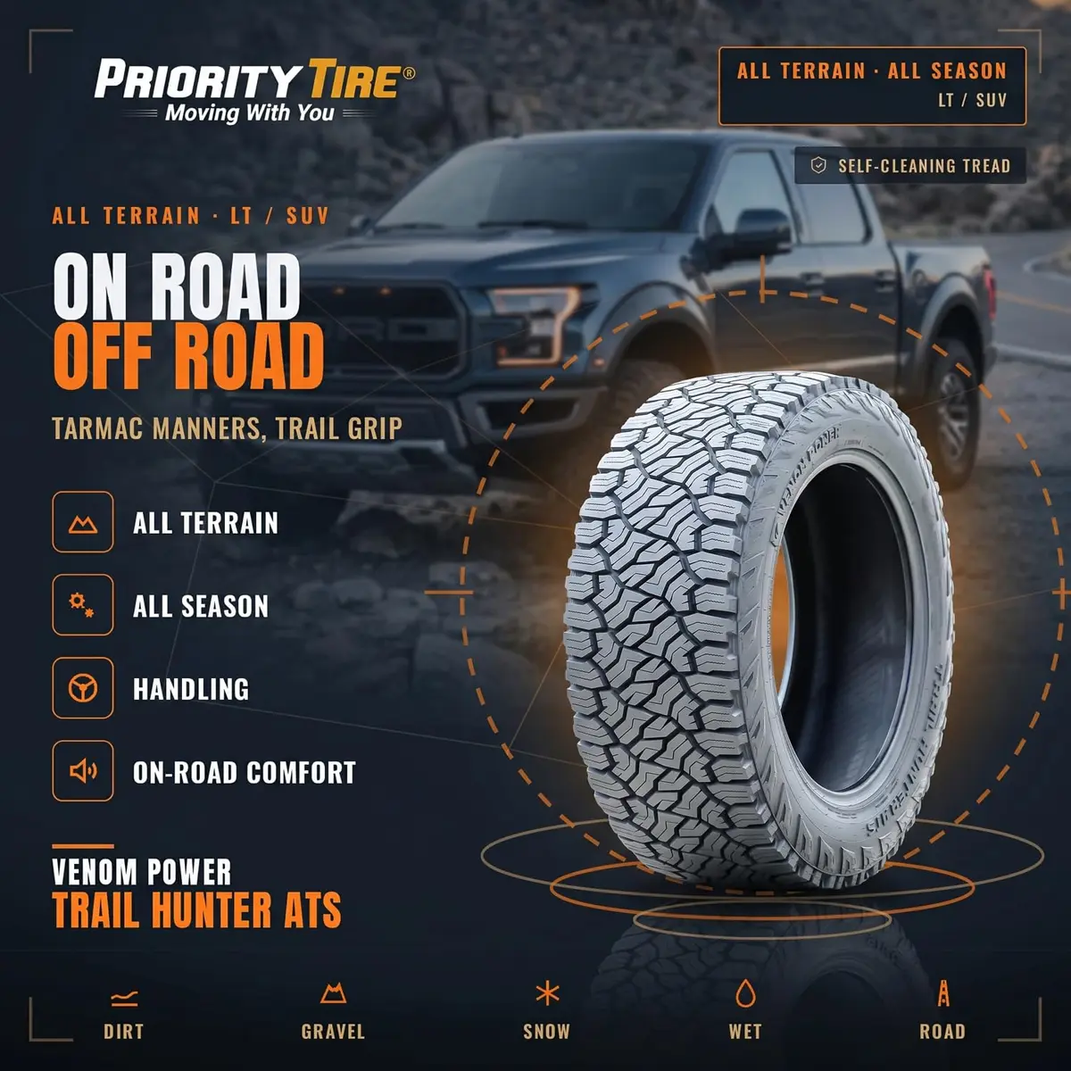 Venom Power Trail Hunter ATS 245/50R20 106H XL | All-Terrain SUV & Truck Tire - view 2