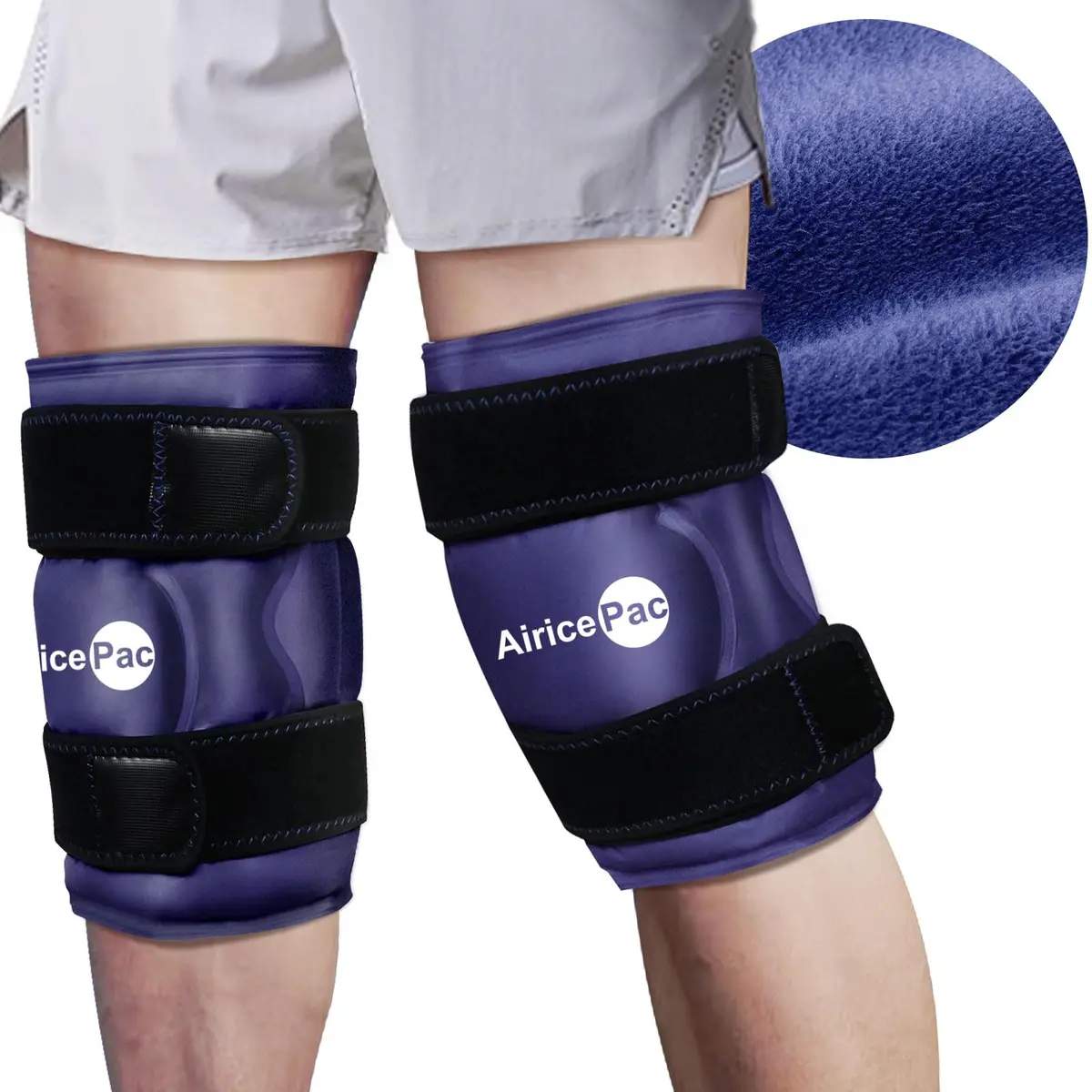 AiricePac XXL Knee Ice Pack Wrap 2 Pack Blue | Cold Therapy for Surgery & Sports Injuries - main product image