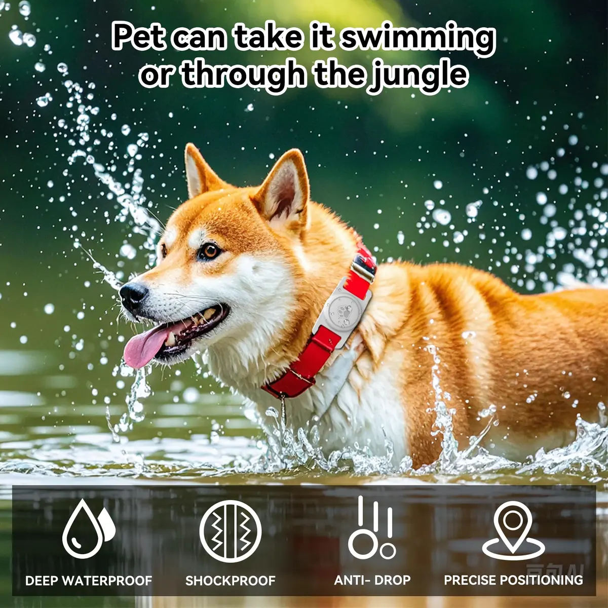GOCII Airtag Dog Collar Holder 2 Pack, Light Gray | Waterproof Silicone AirTag Case for Dog Collars (Gen 1 & 2) - view 6