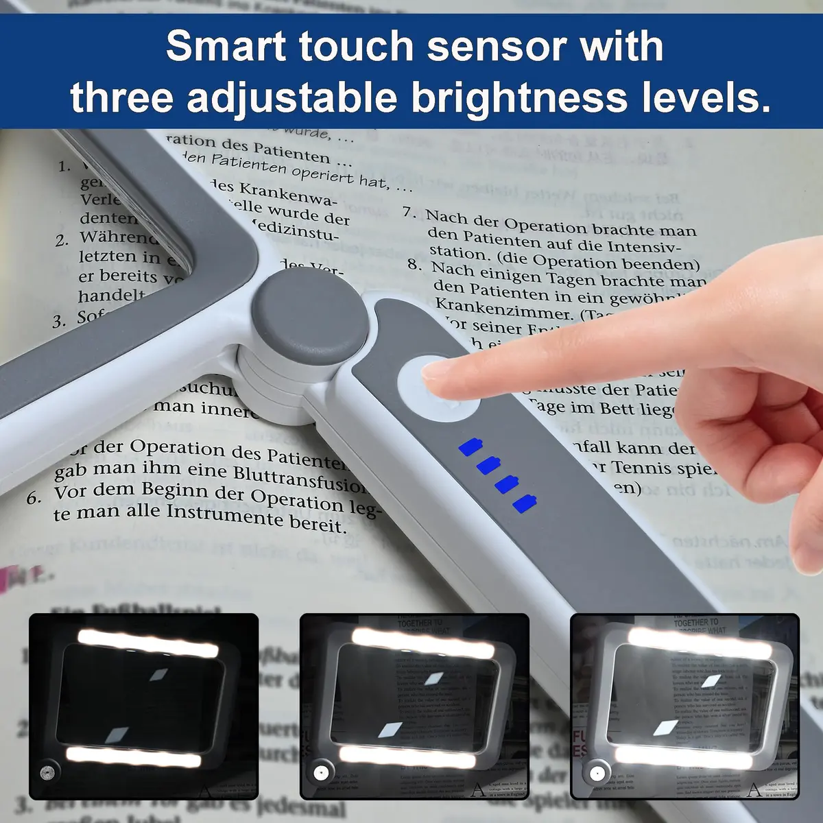TECHSHARE 4X Rechargeable Magnifying Glass with Light, 108x63mm (4.2x2.4 in) | 4X Magnification with 10 LEDs - view 4