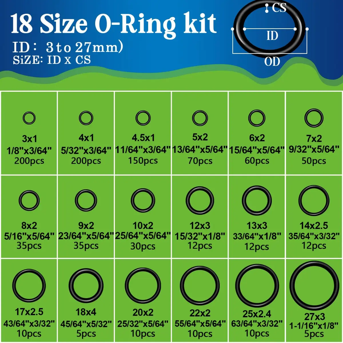 ZDBB 1075 Pcs Rubber Washer & O-Ring Kit | Assorted Sizes for Faucets & Hoses - view 2