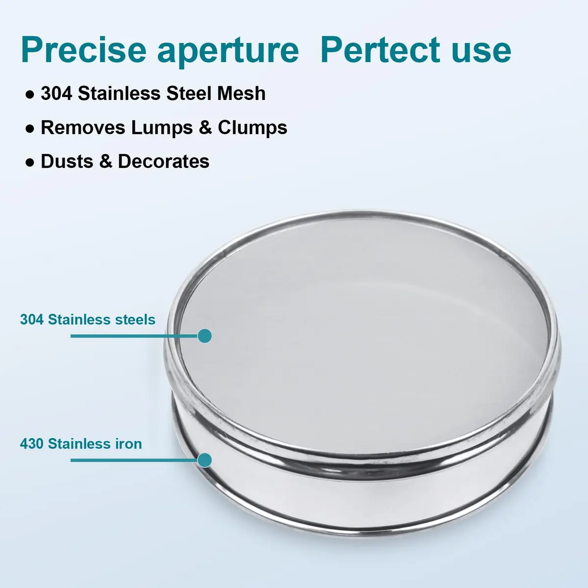 LVDALAB 7.9" (20cm) 304 Stainless Steel Lab Sieve, 500 Mesh (0.0308mm) for Fine Powder Testing - view 6