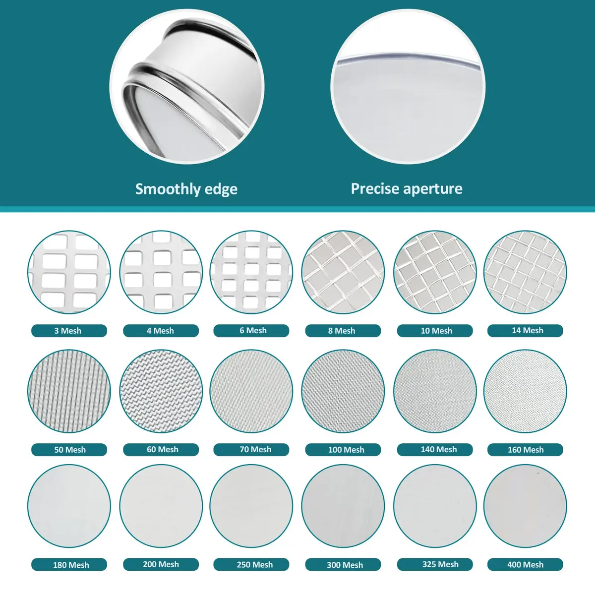 LVDALAB 7.9" (20cm) 304 Stainless Steel Lab Sieve, 500 Mesh (0.0308mm) for Fine Powder Testing - view 3