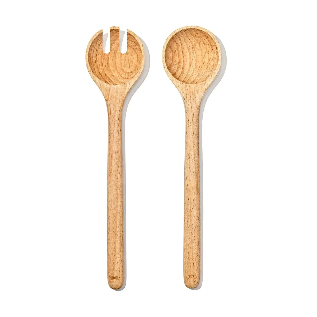 OXO Good Grips Beechwood Salad Servers – 2-Piece Set | Classic Design for Effortless Serving - main product image
