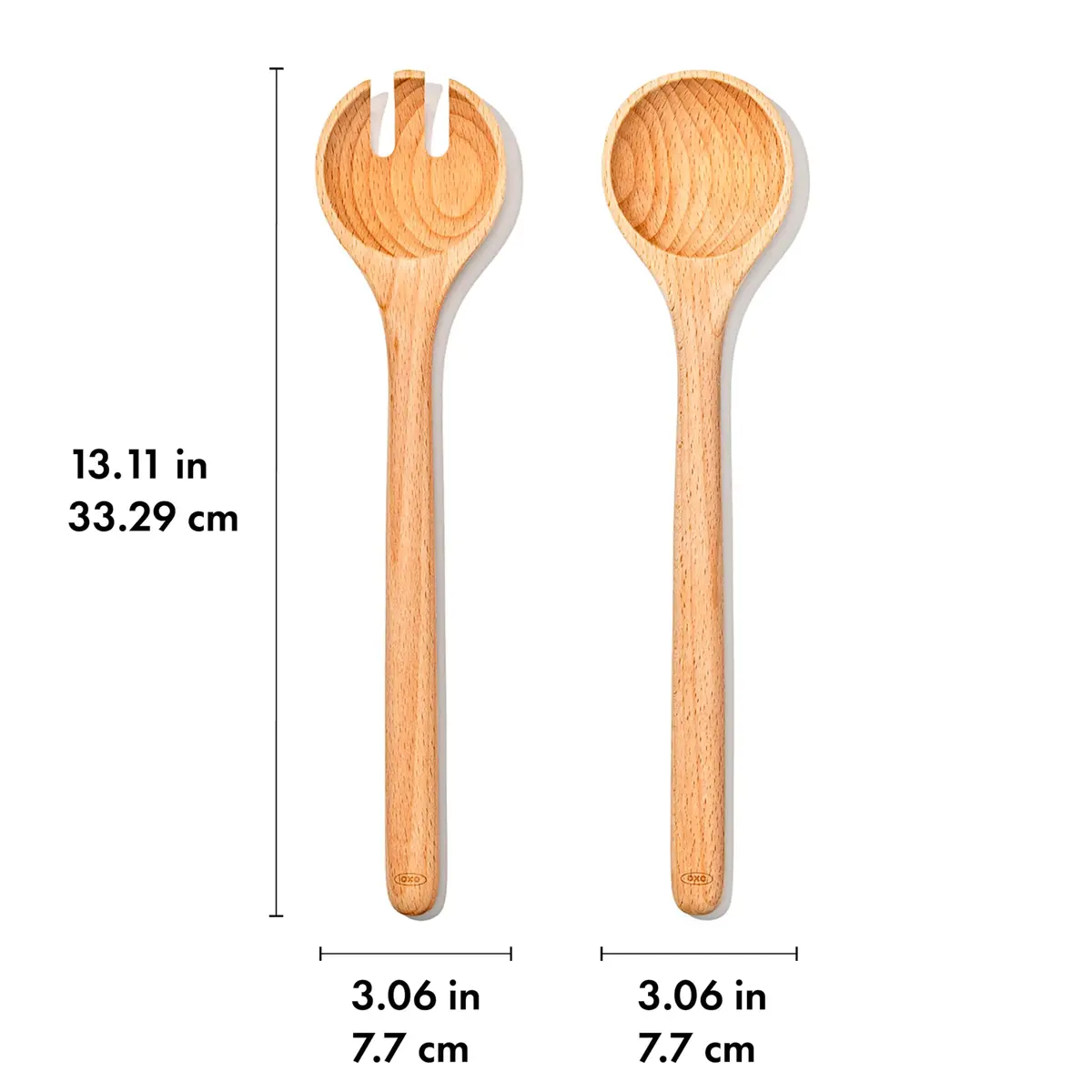 OXO Good Grips Beechwood Salad Servers – 2-Piece Set | Classic Design for Effortless Serving - view 5