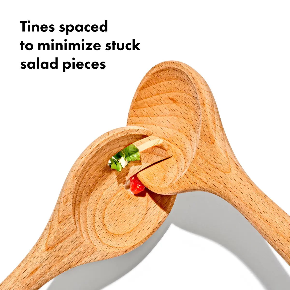 OXO Good Grips Beechwood Salad Servers – 2-Piece Set | Classic Design for Effortless Serving - view 4