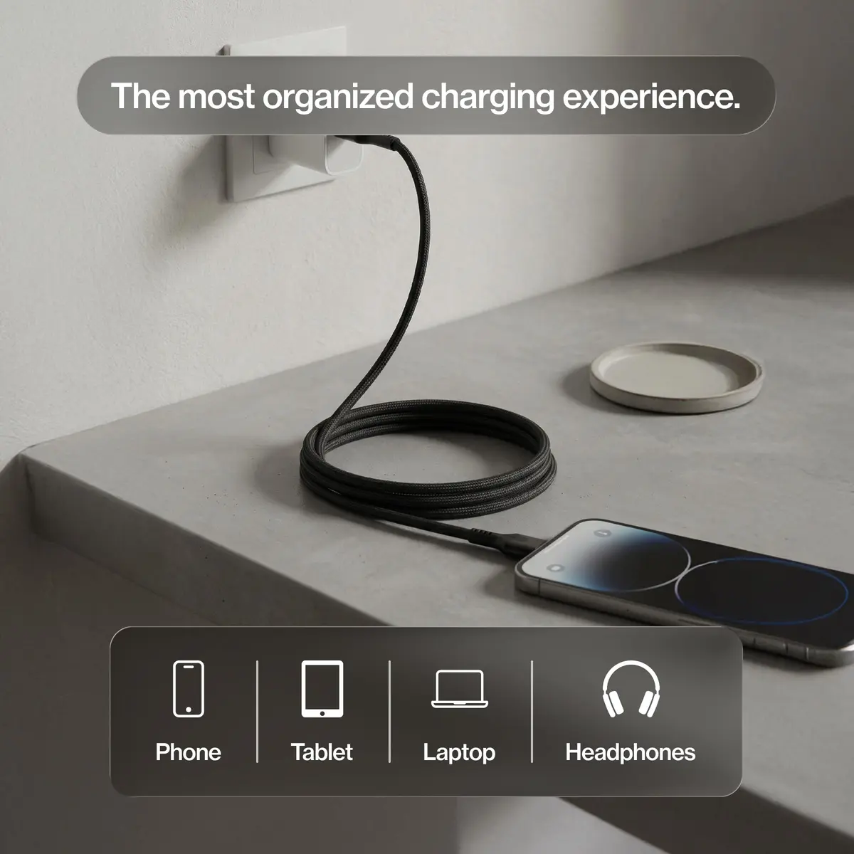 Statik MagStack Pro USB C to USB C Magnetic Charging Cable, 3ft, 100W, Tangle-Free Nylon Braided Design - view 4