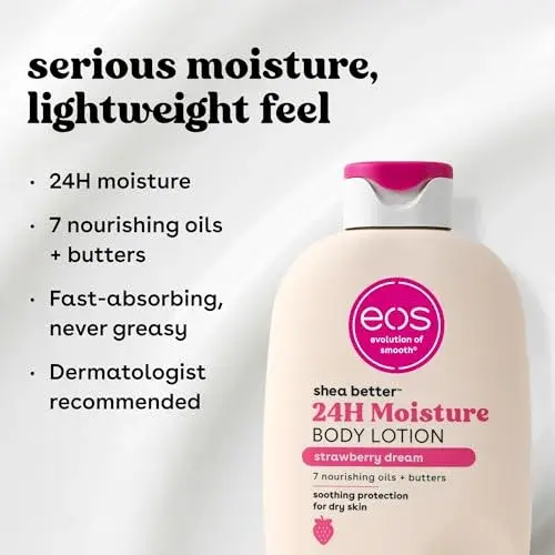 eos Shea Better Body Lotion Strawberry Dream 473ml (16 fl oz) | 24-Hour Moisture for Soft Skin - view 4