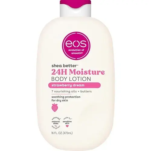 eos Shea Better Body Lotion Strawberry Dream 473ml (16 fl oz) | 24-Hour Moisture for Soft Skin - main product image